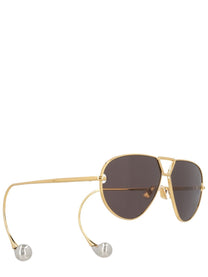 Bottega Veneta Women's Aviator Drop Sunglasses Gold