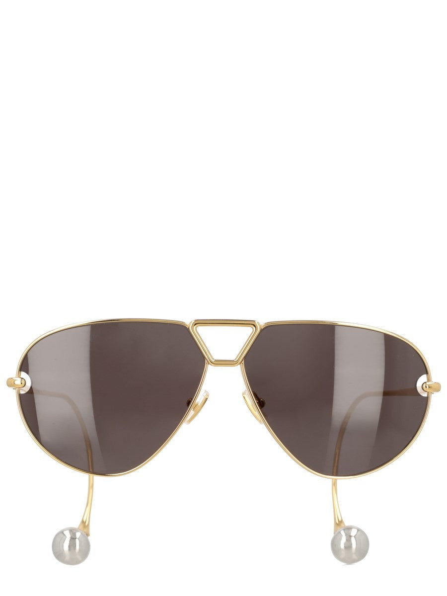 Bottega Veneta Women's Aviator Drop Sunglasses Gold