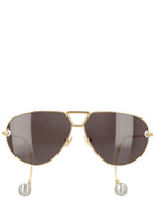 Bottega Veneta Women's Aviator Drop Sunglasses Gold