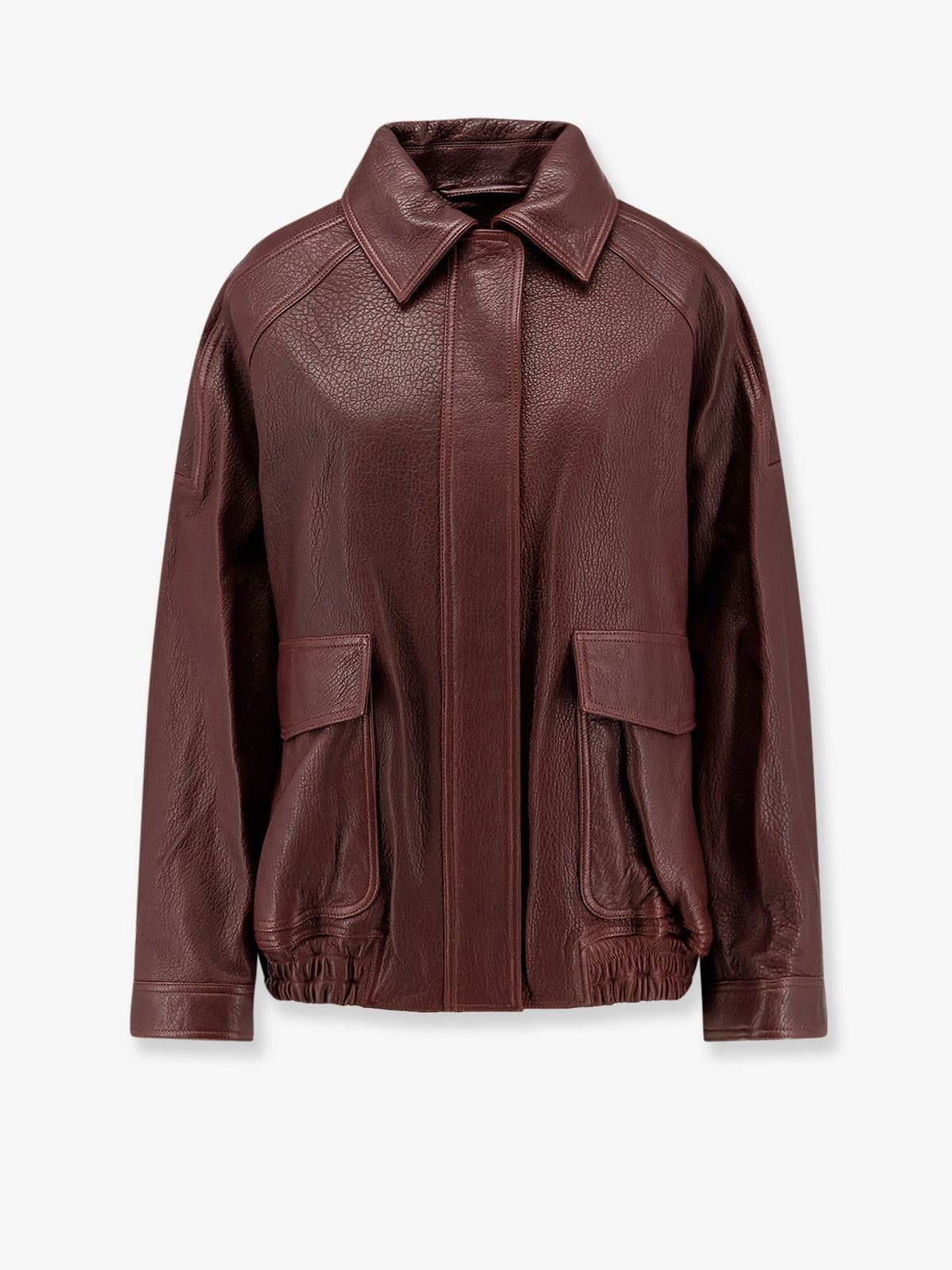 Rohe Women's Aviator Grained Leather Jacket Brown