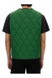 Awake Ny men’s green quilted vest with diamond pattern designed for lightweight warmth and style