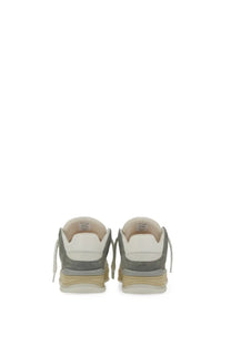 Axel Arigato men’s area lo sneaker gray low-top sneaker with gray and white upper and chunky beige sole