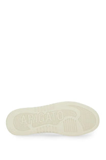 Cream-colored rubber sole with embossed arigato branding and textured grip on axel arigato men’s white says lo bee bird sneaker