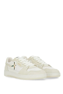 Axel Arigato men’s says lo bee bird sneaker white in cream suede and leather with embroidered bird design on the side