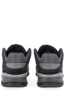 Axel Arigato men’s sneaker area black black and gray suede and canvas sneakers with chunky rubber sole