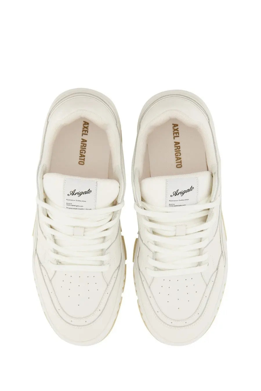 Axel arigato men’s sneaker area white with clean minimalist design and subtle perforations on toe box