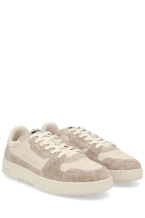 Axel Arigato men’s sneaker Dice beige low-top in beige suede and canvas with white laces and cream rubber sole