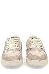 Axel Arigato men’s sneaker dice beige low-top with beige suede and cream leather minimalist design