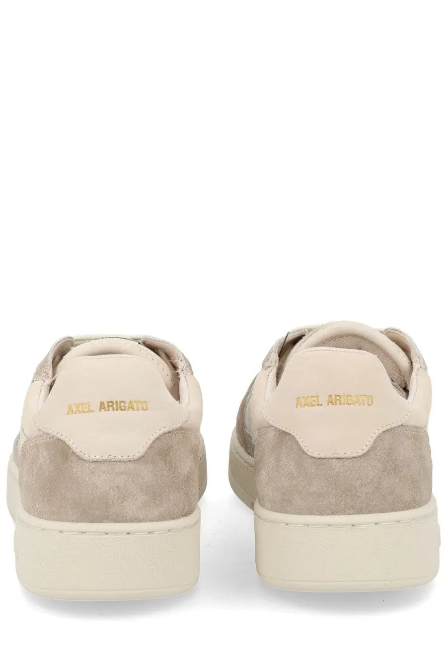 Axel Arigato men’s sneaker Dice beige low-top sneaker in beige suede and leather with gold embroidered branding