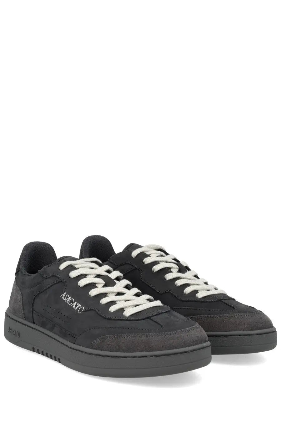Axel arigato men’s sneaker dice toe black suede low-top with white laces and subtle logo on the side