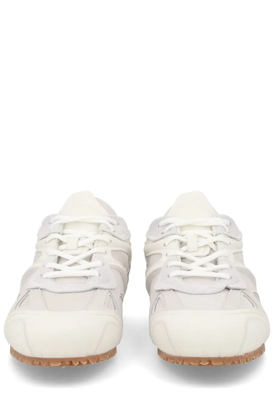 Axel Arigato men’s sneaker slow runner white in cream suede with rubber sole white laces and tan sole minimalist design