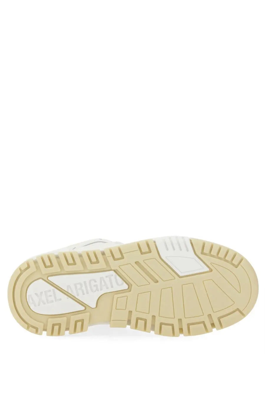 Axel arigato women’s area lo sneaker white with white and beige sole featuring a textured tread pattern