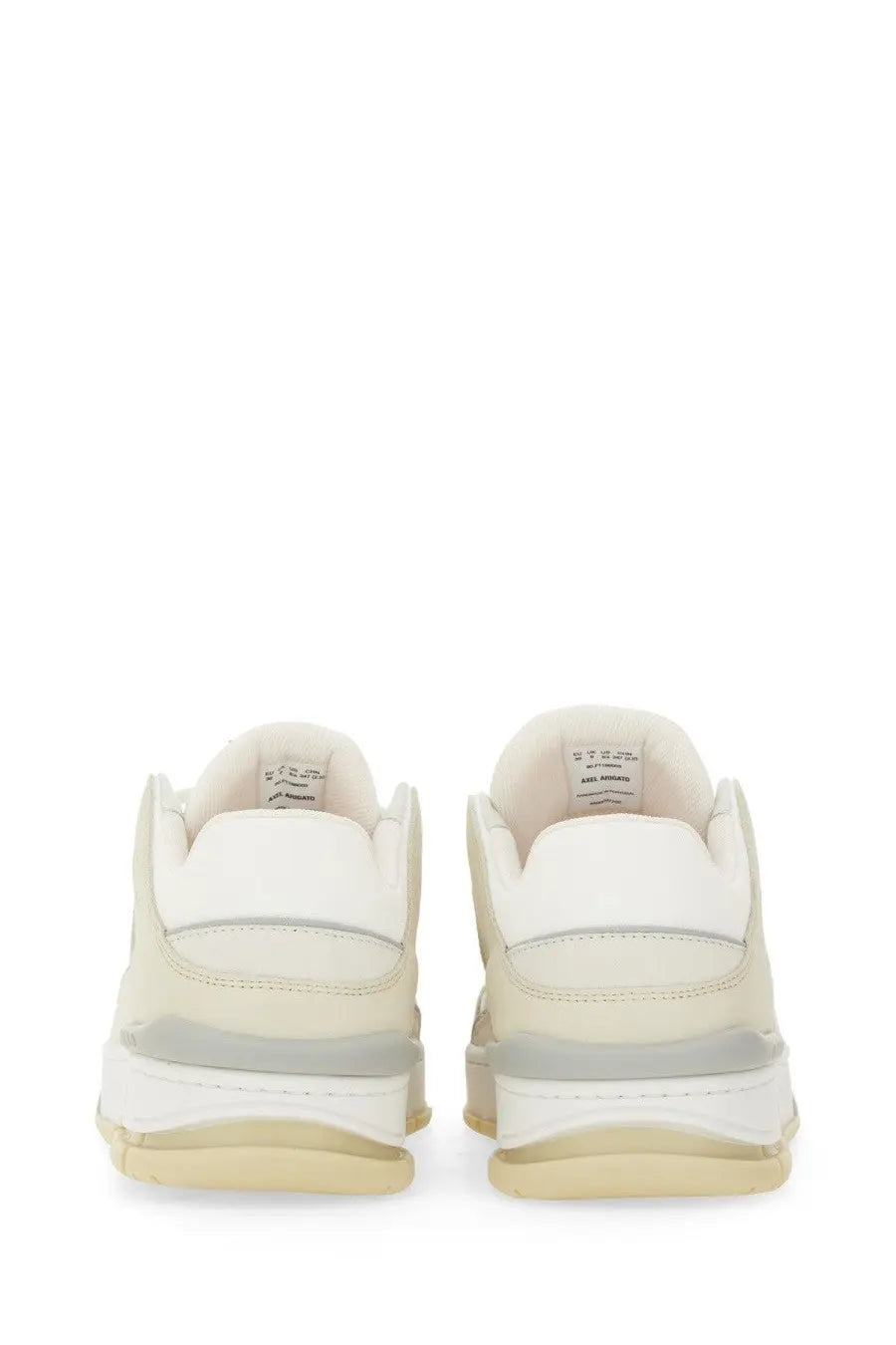 Axel arigato women’s sneaker lo area white cream-colored chunky sneaker with layered sole and subtle gray accents