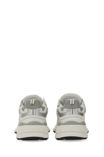 Axel arigato women’s sphere runner sneaker white with gray and white chunky design and textured mesh upper
