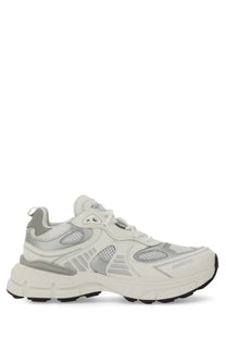 Axel Arigato women’s Sphere Runner sneaker white with silver chunky rubber sole mesh panels and synthetic overlays