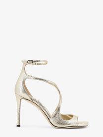 Jimmy Choo Women's Azia Glittered Leather Sandals Silver