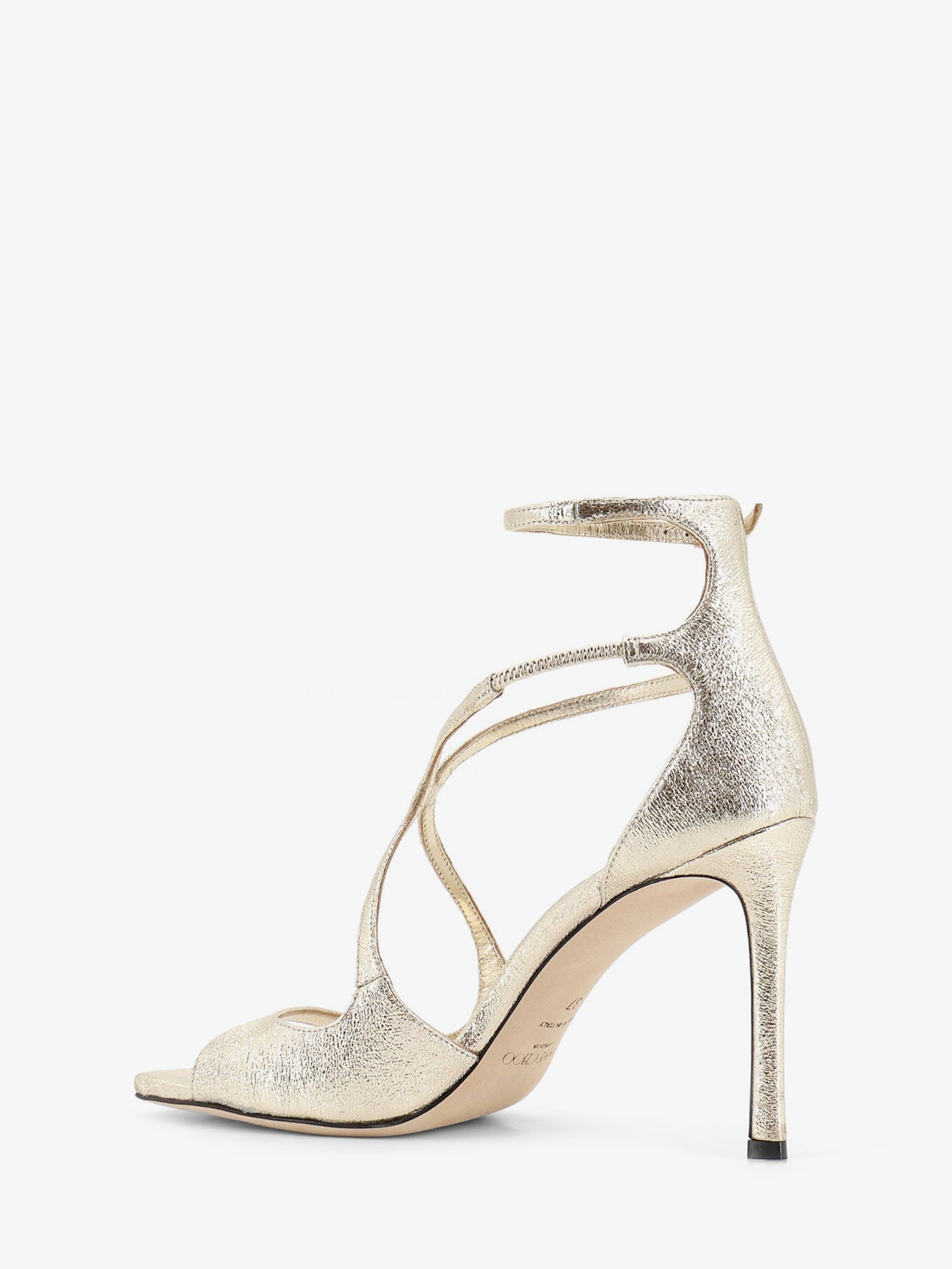 Jimmy Choo Women's Azia Glittered Leather Sandals Silver