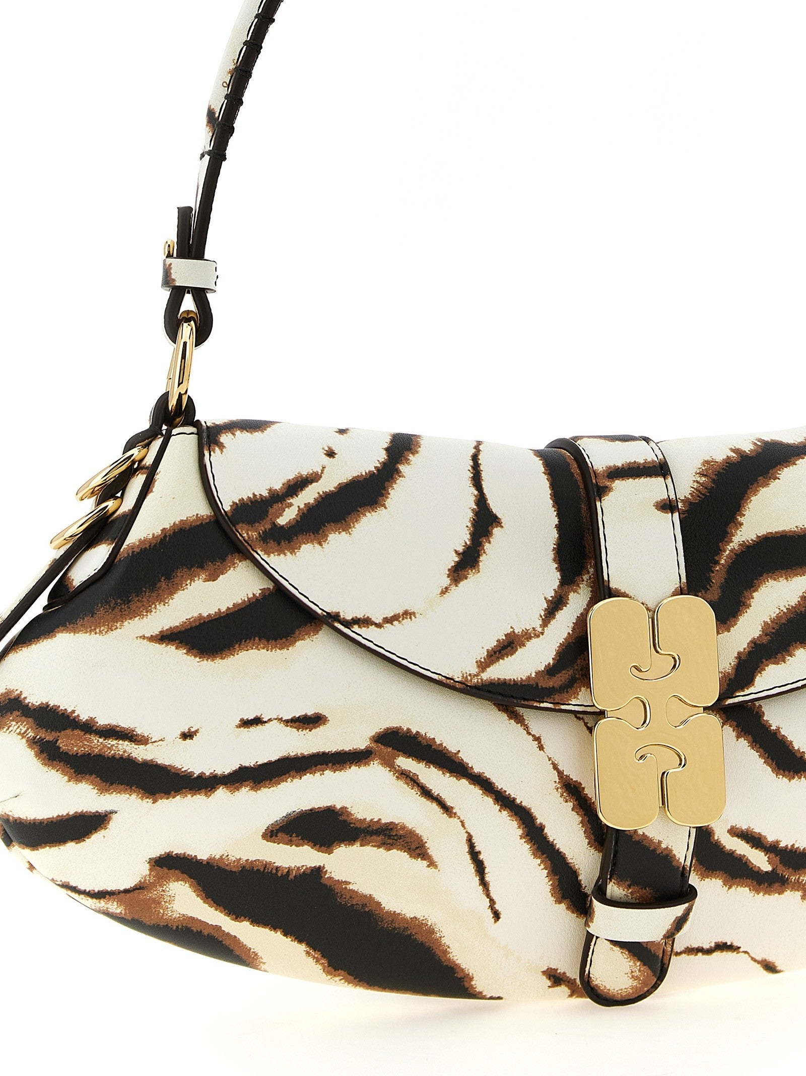 Ganni Kat Shoulder Bag Gold
