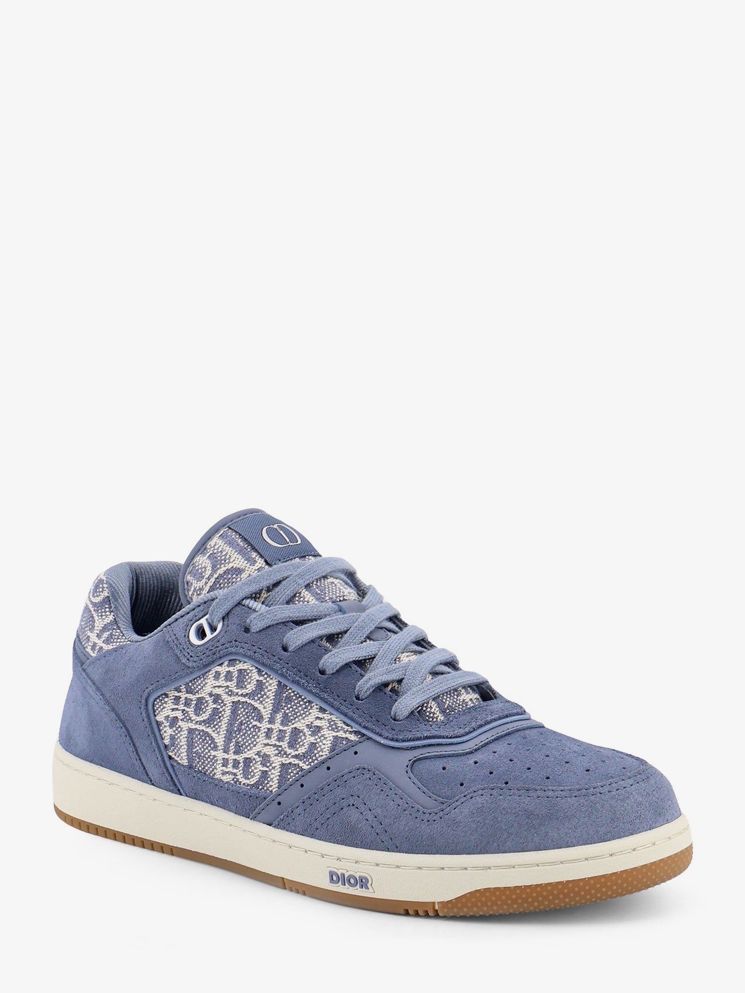Dior Men's Uptown Dior Oblique Jacquard Fabric and Suede Sneakers Blue