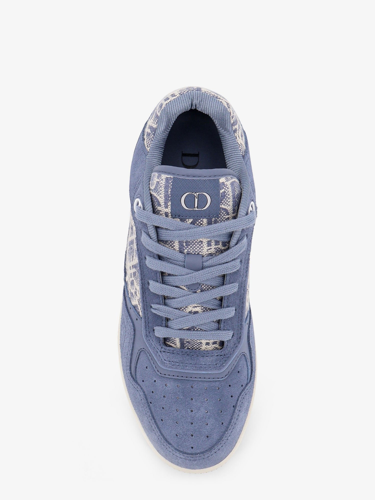 Dior Men's Uptown Dior Oblique Jacquard Fabric and Suede Sneakers Blue