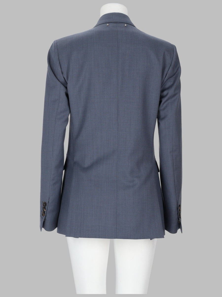 Golden Goose Women's Baby Blue Double Breasted Blazer Multicolor
