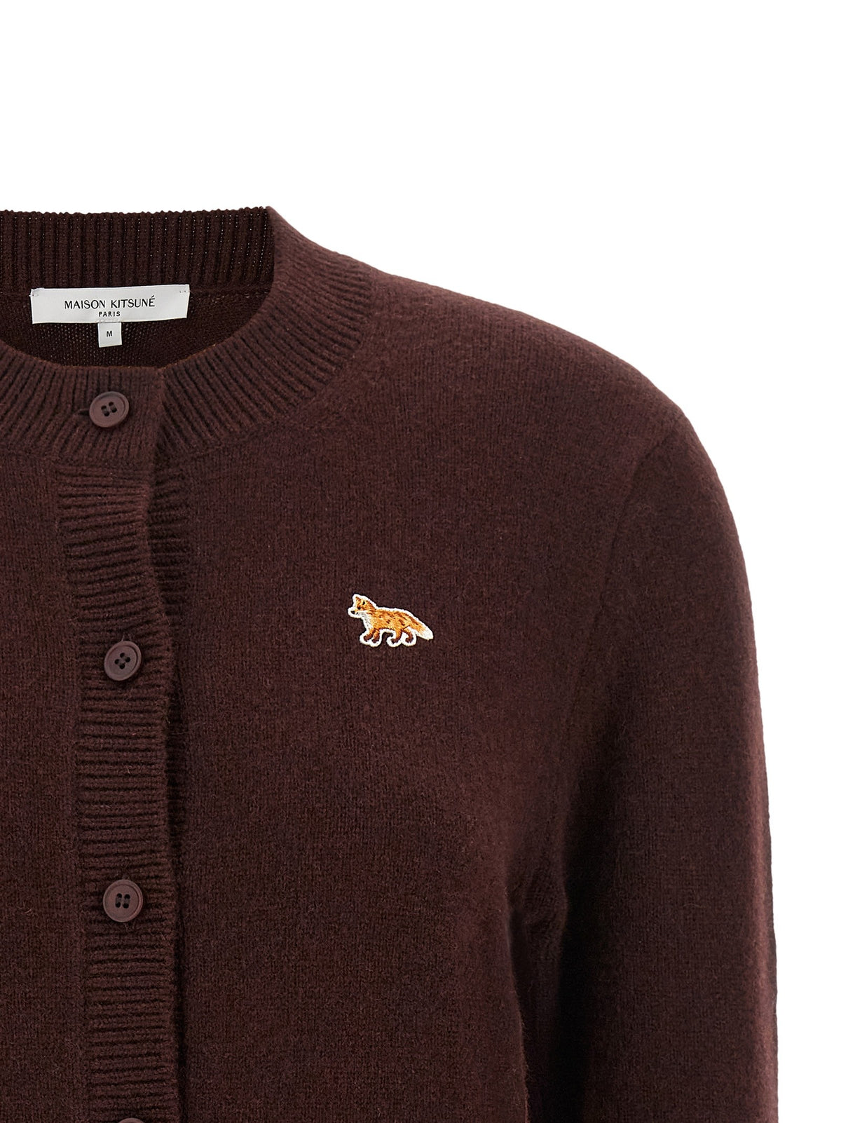 Maison Kitsuné Baby Fox Cardigan Brown