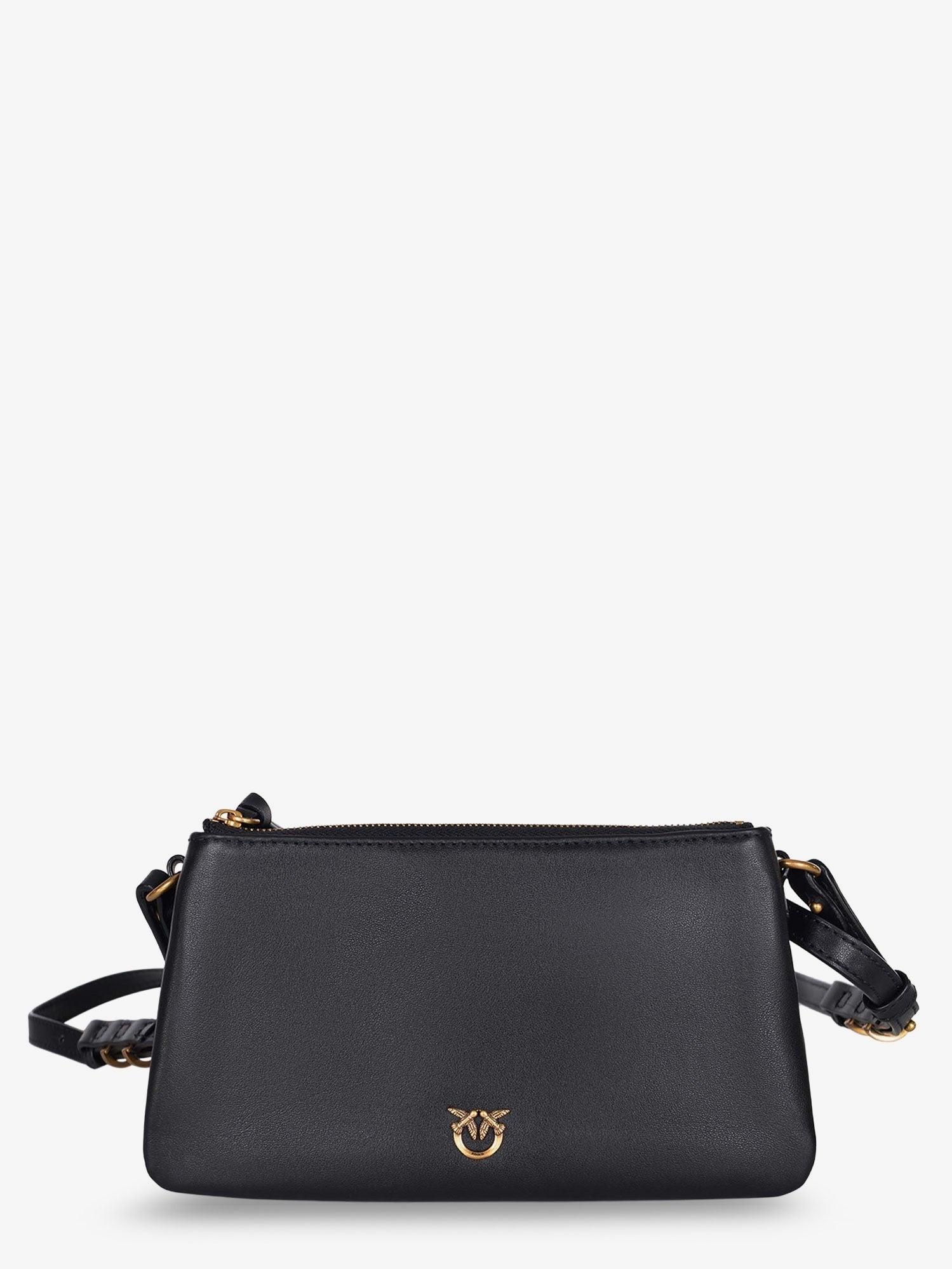 Pinko Women's Baby Love Bag One Slouchy Leather Crossbody Bag Black