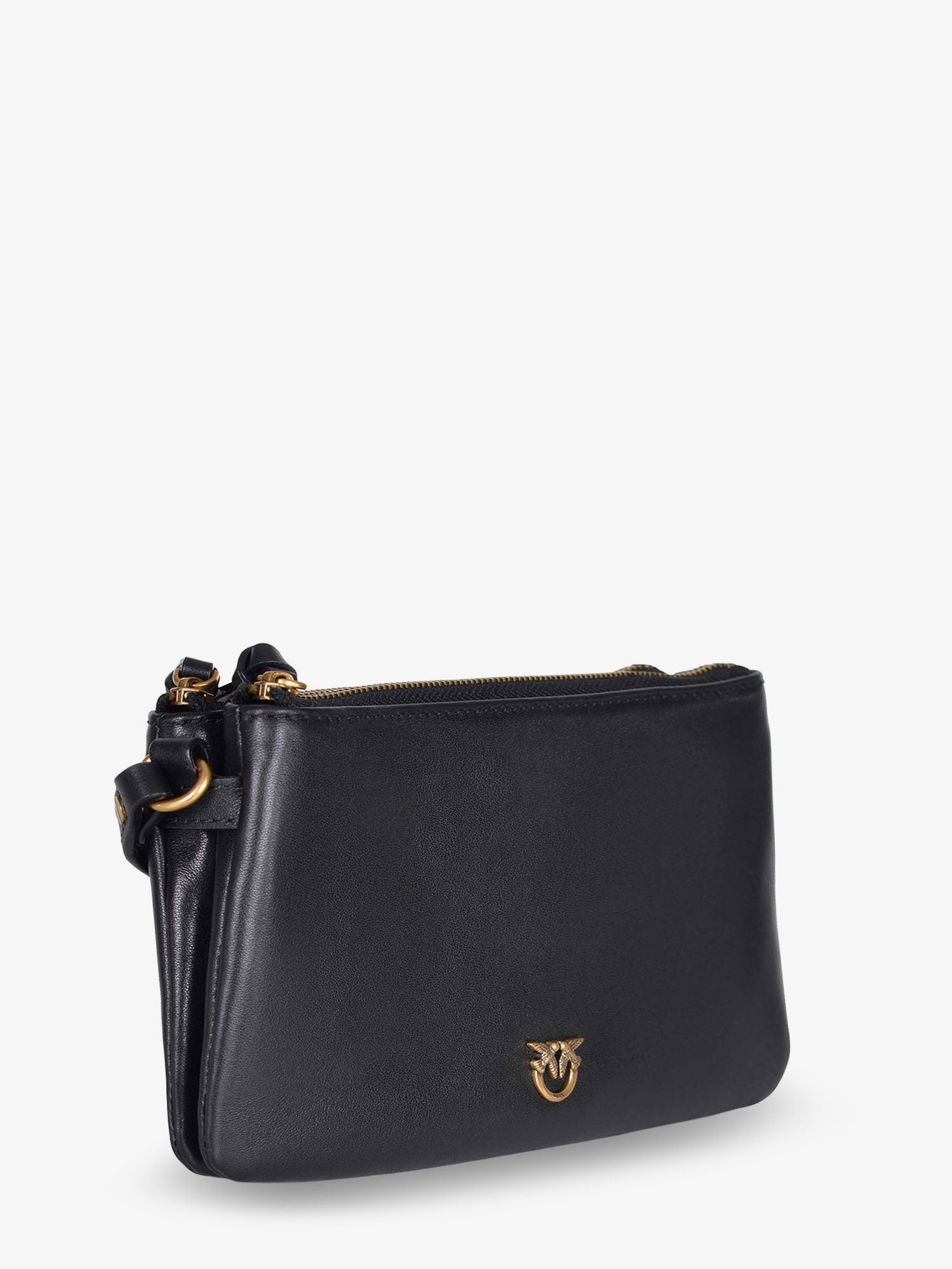 Pinko Women's Baby Love Bag One Slouchy Leather Crossbody Bag Black