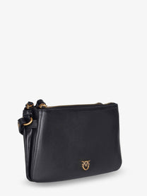 Pinko Women's Baby Love Bag One Slouchy Leather Crossbody Bag Black