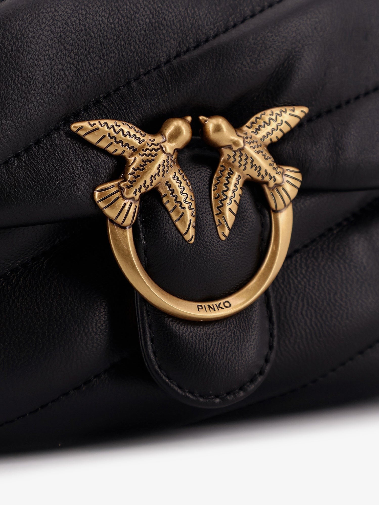 Pinko Women's Baby Love Puff Leather Crossbody Bag Black