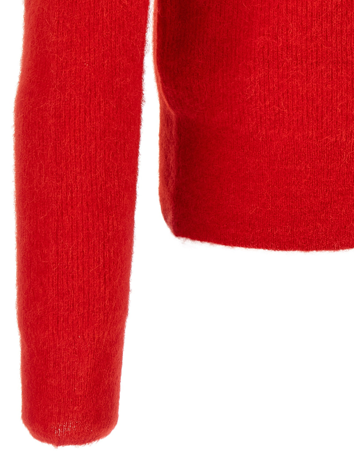 AURALEE Baby Suri Alpaca Sheer Polo Shirt Red, view 4