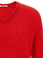 AURALEE Baby Suri Alpaca Sheer Sweater Red, view 3
