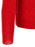 AURALEE Baby Suri Alpaca Sheer Sweater Red, view 4