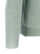 AURALEE Baby Suri Alpaca Sheer Sweater Green, view 4