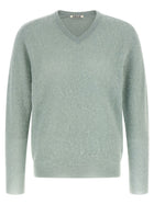 AURALEE Baby Suri Alpaca Sheer Sweater Green