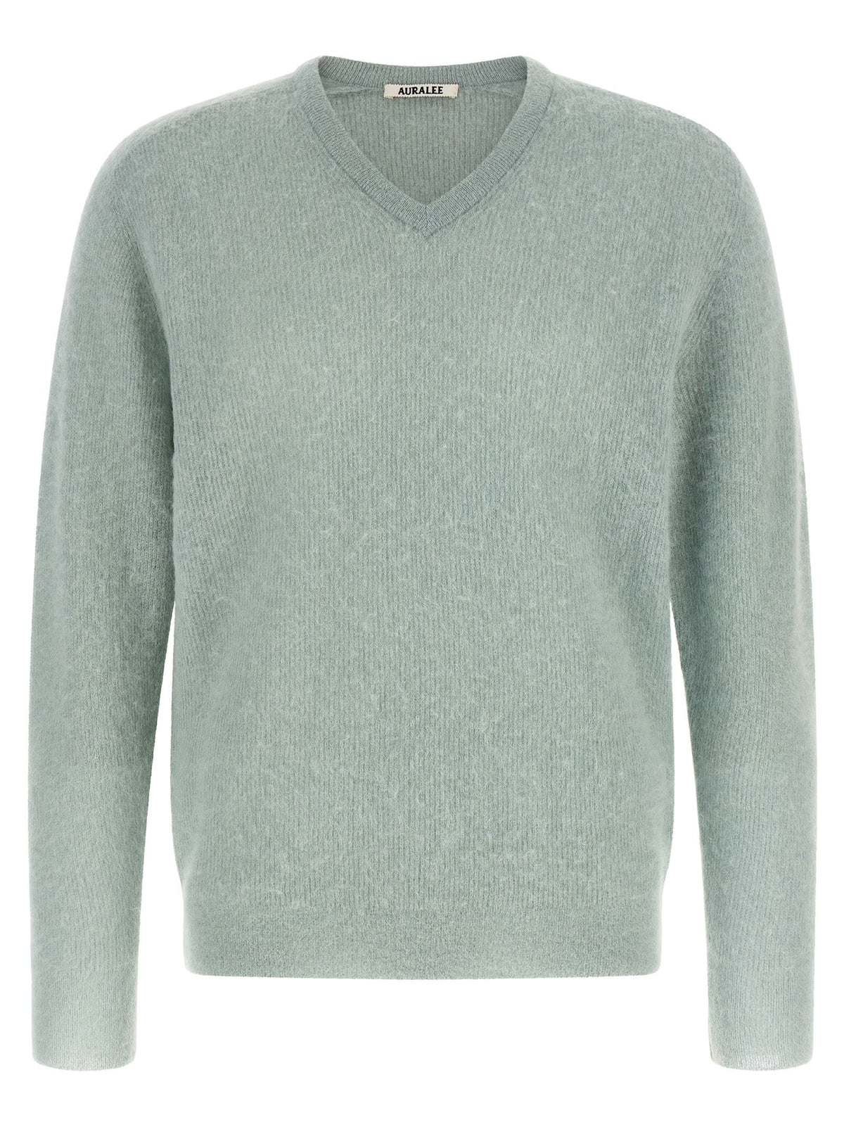 AURALEE Baby Suri Alpaca Sheer Sweater Green