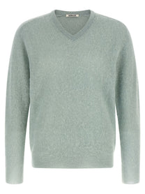 AURALEE Baby Suri Alpaca Sheer Sweater Green
