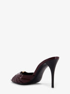 Saint Laurent Women's Babylone Bordeaux Leather Sandals Red