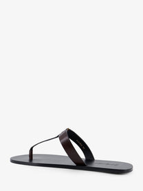 Saint Laurent Men's Babylone Leather Sandals Brown