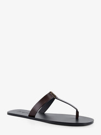 Saint Laurent Men's Babylone Leather Sandals Brown