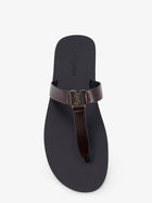 Saint Laurent Men's Babylone Leather Sandals Brown, view 4
