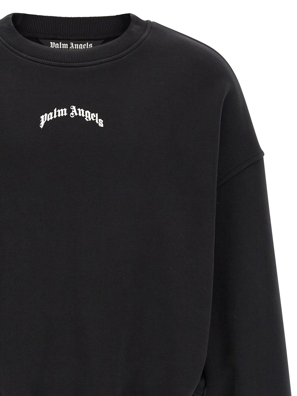 Palm Angels Back Curved Sweatshirt White