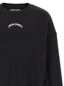 Palm Angels Back Curved Sweatshirt White