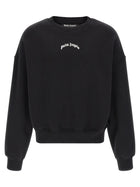 Palm Angels Back Curved Sweatshirt White