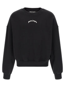 Palm Angels Back Curved Sweatshirt White