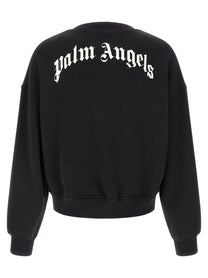 Palm Angels Back Curved Sweatshirt White