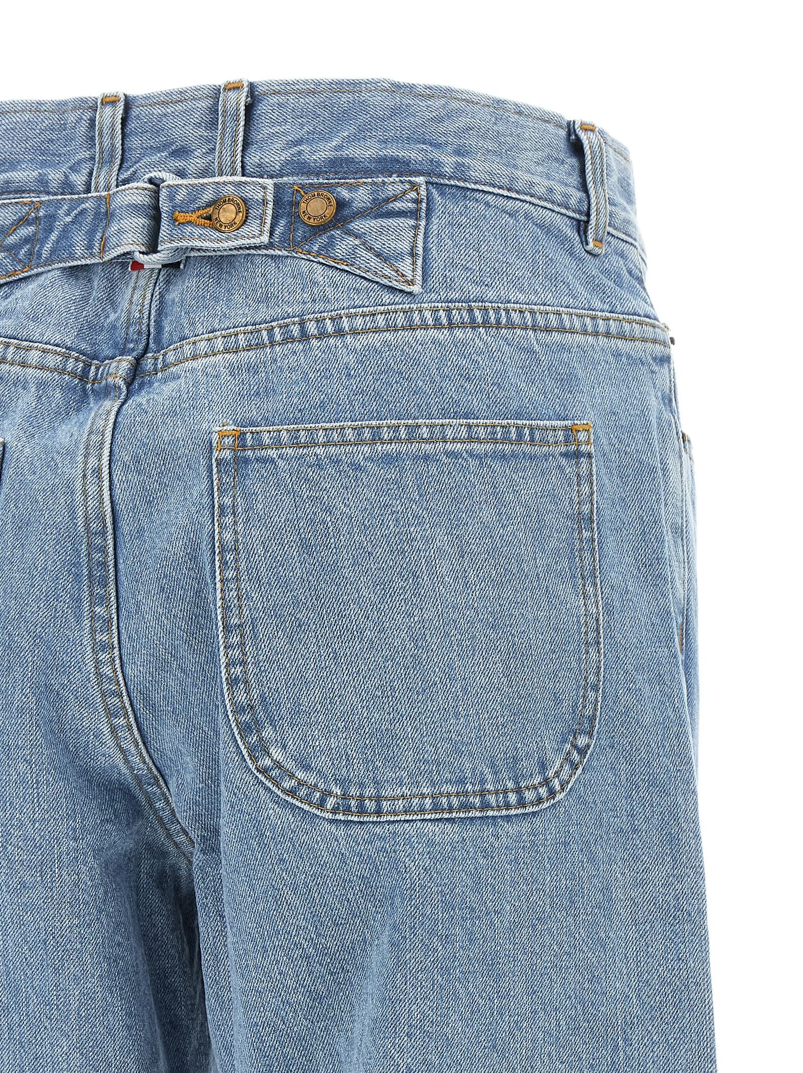Thom Browne Back Martingale Jeans Blue