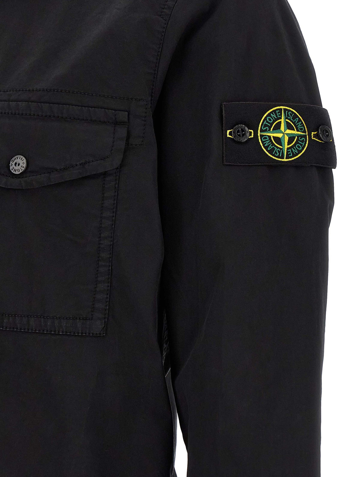 Stone Island Badge Overshirt Black