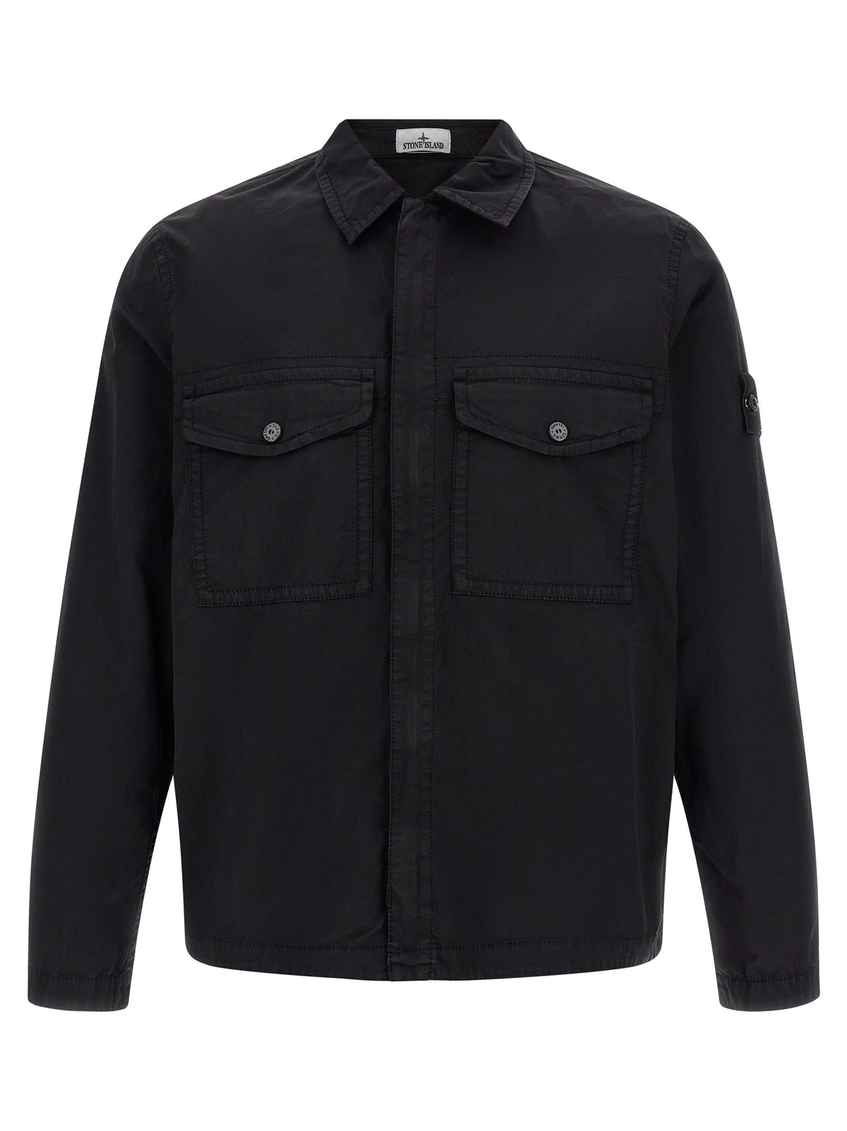 Stone Island Badge Overshirt Black
