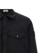 Stone Island Badge Overshirt Black